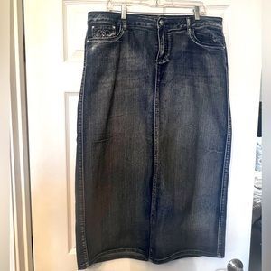 Long denim skirt